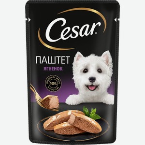 Корм влажный для взрослых собак CESAR Паштет с ягненком, 80г