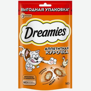 Лакомство Dreamies с курицей для взрослых кошек, 140г