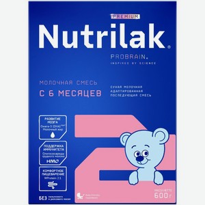 Смесь Nutrilak Premium 2 молочная с 6 месяцев 600г, 600 г