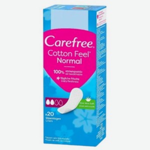 Прокладки ежедневные Carefree хлопковые Почувствуй алое (Cotton Feel Aloe) 20 шт.