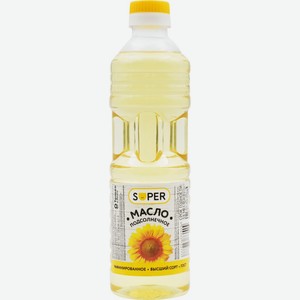 Масло подсолнечное SUPER рафинированное дезодорированное в/с, Россия, 500 мл