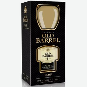 Коньяк Фазерс Олд Баррель 5 Лет 40% П/уп. + Бокал 0,5л