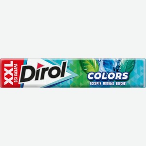 Жевательная резинка Dirol Colors XXL ассорти мятных вкусов 19г