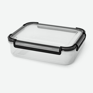 Контейнер 4HOME герметичный на защелках, 0.75 л, черный/серы