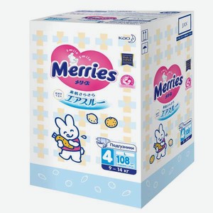 Подгузники Merries L (9-14 кг) 108 шт.