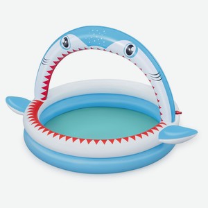 Надувной детский игровой бассейн с брызгалкой BESTWAY Sharktastic, 163x127x92 см