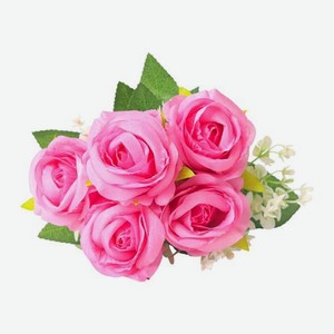 Цветок искусственный роза хризантема 5 бутонов 30см в ассортименте