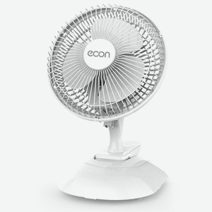 Вентилятор настольный econ ECO-TBF601 white(подставка-прищепка;15ВТ;6 дюймов)