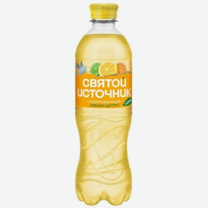 Вода+Сок Святой Источник лимон-цитрус газированная, 500мл