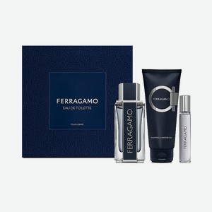 FERRAGAMO Подарочный набор для мужчин Ferragamo Set, Туалетная вода, спрей 100 мл + шампунь и гель для душа 2 в 1, 100 мл + туалетная вода, спрей 15 мл