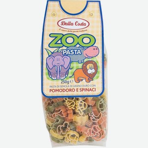 Макароны Dalla Costa Zoo фигурные томаты-шпинат 250г, 250 г
