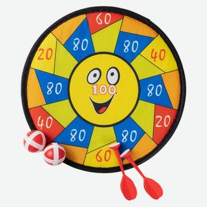 ДАРТС  УЛЫБКА-2  (28см) (на липучке; 2 шарика, 2 дротика). Серия  Спорт и отдых  (Арт. Y22983032) Ок