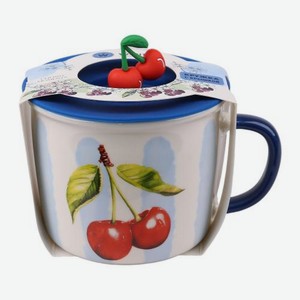 Кружка с силиконовой крышкой Вишня Wellfort 350мл в ассортименте