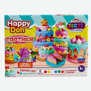 Набор для лепки с формочками Тортик, HAPPY DOH