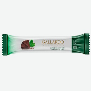 Шоколад Gallardo горький с начинкой со вкусом мяты, 25 г