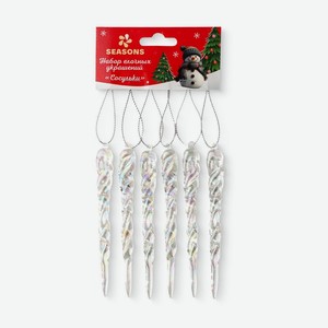 Набор елочных украшений Seasons Сосульки 12.5 см 6 шт.