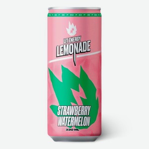 Напиток Lit Energy Strawberry Watermelon со вкусом арбуза и клубники газированный, 330мл, 330 мл