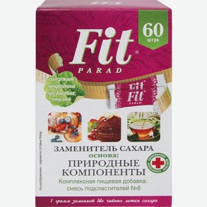 Заменитель сахара Fitparad Смесь подсластителей №6 60х1г, 60 шт