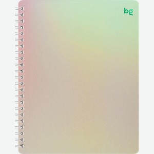 Тетрадь БИДЖИ Сияние 48 листов, А5, в клетку, на гребне, пластиковая обложка, белый