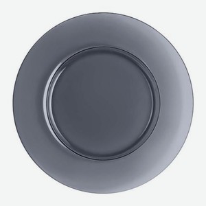 Обеденная стеклянная тарелка графитовая 25см Симпатия