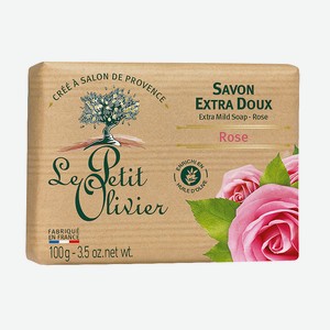 LE PETIT OLIVIER Мыло экстра нежное питательное Роза Rose Soap, 100 г