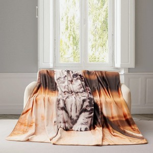 ARYA HOME COLLECTION Плед с принтом 200x220 Cat, Серый