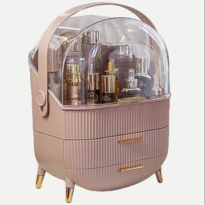 JOLI ANGEL Органайзер для косметики SR-502 на 2 ящика + полочка для флаконов, цвет: Светло-розовый