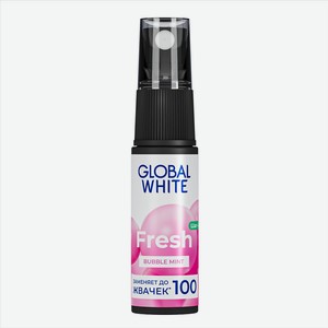 GLOBAL WHITE Спрей для полости рта Bubble Mint освежающий, 15 мл