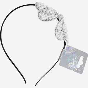 Ободок д/волос B&H Жемчужный бант,карнавальн. W0177, Китай