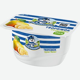 Творожок Простоквашино, Груша/банан, Персик/абрикос, 130 Г