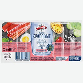 Крабовые Палочки Тунцов, Охлаждённые, 200 Г
