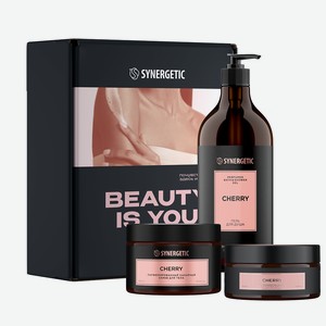 SYNERGETIC Парфюмированный набор для ухода за телом BEAUTY IS YOU с ароматом вишни, 1 шт.
