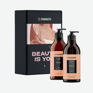 SYNERGETIC Подарочный набор BEAUTY IS YOU ПЕРСИК жидкое мыло и крем для рук и тела, 1 шт.