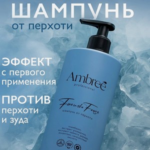 AMBREE Шампунь для волос 2в1 против перхоти с ментолом, 1 шт.