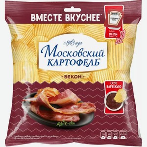 Чипсы Московский Картофель Рифленные Со Вкусом Бекона С Соусом Хайнц Барбекю 89Г