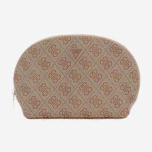 GUESS Косметичка Zamira Dome Cosmetic Pouch, Бежевый, коричневый