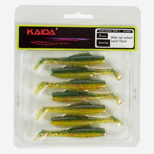 KAIDA Приманка силиконовая РИППЕР 3 , 8см, 4гр, HT007, 7шт,