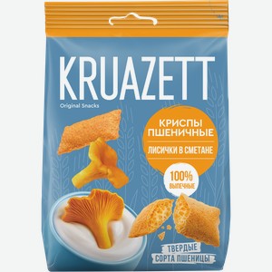 Сухарики пшеничные KRUAZETT Криспы со вкусом лисичек в сметане, 70г