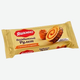 Рулет «Яшкино» бисквитный с варёной сгущёнкой, 200 г
