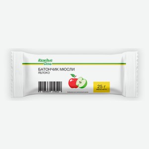 Батончик мюсли «Каждый день» с яблоком, 25 г