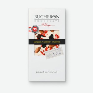 Шоколад Bucheron Village белый с миндалем, клюквой и клубникой, 85г
