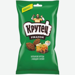 Сухарики Крутец ржаные со вкусом холодца с хреном 100г, 100 г