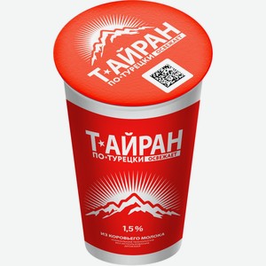 Напиток кисломолочный Прочие Товары Тайран по-турецки с солью 1,5% без змж, Беларусь, 220 г