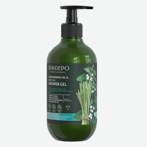 BIODEPO Гель для душа натуральный с эфирными маслами лемонграсса и мяты Lemongrass And Peppermint Essential Oils, 475 мл