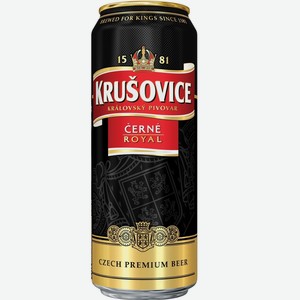 Пиво Krušovice Cerne темное 4,1%, 430 мл металлическая банка