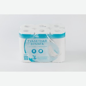 Бумага туалетная, 2 слоя, 12 рулонов 500 г