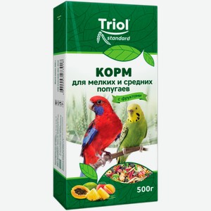 Корм для мелких и средних попугаев с фруктами Triol 500г