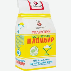 Мороженое пломбир Филевский 12% БЗМЖ 450г, 450 г