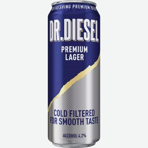 Пиво Dr. Diesel Premium Lager Light Светл. Фильтр. Пастер. Ж/б 0,43л