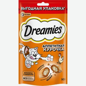 Лакомство для кошек DREAMIES с курицей, 140г